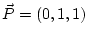 $\vec P = (0,1,1)$