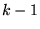 $k-1$