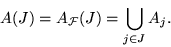 \begin{displaymath}
A(J) = A_{\cal F}(J) = \bigcup_{j\in J} A_j.
\end{displaymath}