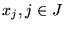 $x_j, j\in J$