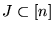 $J\subset [n]$