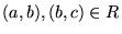 $(a, b), (b,c) \in R$