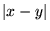 ${\left\vert{x-y}\right\vert}$
