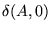 $\displaystyle \delta(A,0)$