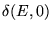 $\displaystyle \delta(E,0)$