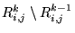 $R_{i,j}^k \setminus R_{i,j}^{k-1}$