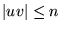 ${\left\vert{uv}\right\vert}\le n$