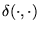 $\delta(\cdot,\cdot)$