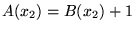 $ A(x_2) = B(x_2) +1$