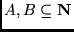 $ A, B \subseteq {\mathbf N}$