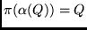 $ \pi(\alpha(Q)) = Q$