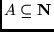 $ A \subseteq {\mathbf N}$