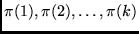 $ \pi(1), \pi(2), \ldots, \pi(k)$