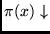$ \pi(x)\downarrow$