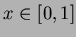 $x\in[0,1]$