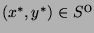 $(x^*,y^*)\in S^{\hbox{o}}$