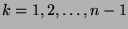 $k=1,2,\ldots,n-1$