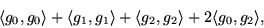 \begin{displaymath}
{\langle g_0, g_0 \rangle}+{\langle g_1, g_1 \rangle}+{\langle g_2, g_2 \rangle} +
2{\langle g_0, g_2 \rangle},
\end{displaymath}