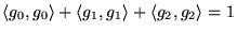 ${\langle g_0, g_0 \rangle}+{\langle g_1, g_1 \rangle}+{\langle g_2, g_2 \rangle}=1$