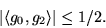 \begin{displaymath}
{\left\vert{{\langle g_0, g_2 \rangle}}\right\vert} \le 1/2.
\end{displaymath}