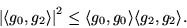 \begin{displaymath}
{\left\vert{{\langle g_0, g_2 \rangle}}\right\vert}^2 \le {\langle g_0, g_0 \rangle} {\langle g_2, g_2 \rangle}.
\end{displaymath}