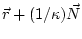 $\vec r + (1/\kappa)\vec N$