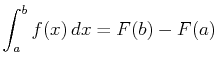 $\displaystyle \int_a^bf(x) dx=F(b)-F(a)$